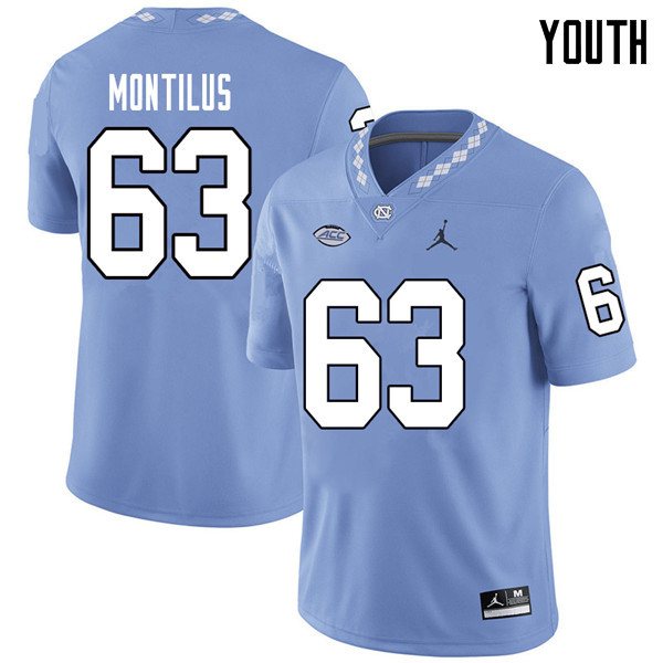 Jordan Brand Youth #63 Ed Montilus North Carolina Tar Heels College Football Jerseys Sale-Carolina B